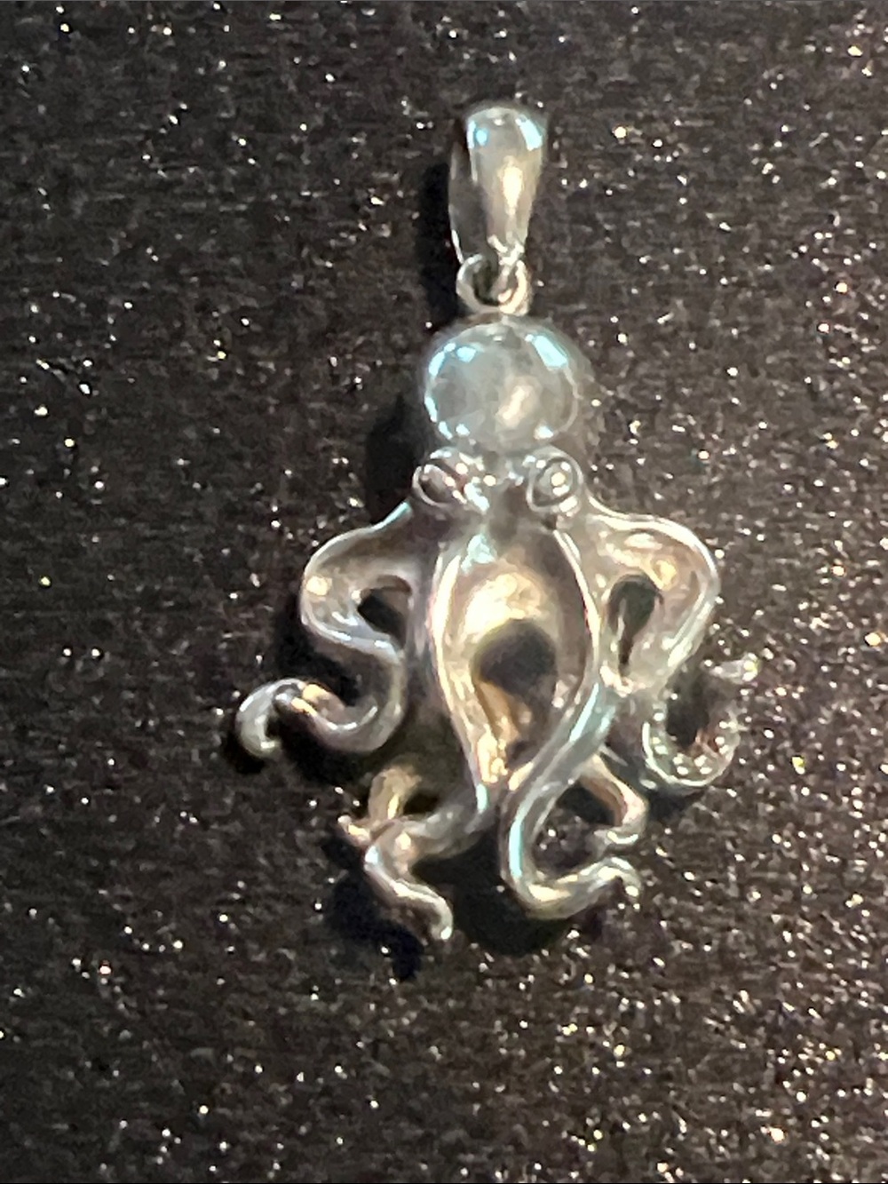 Large Sterling Silver Octopus Pendant Necklace - Silver Octopus Charm